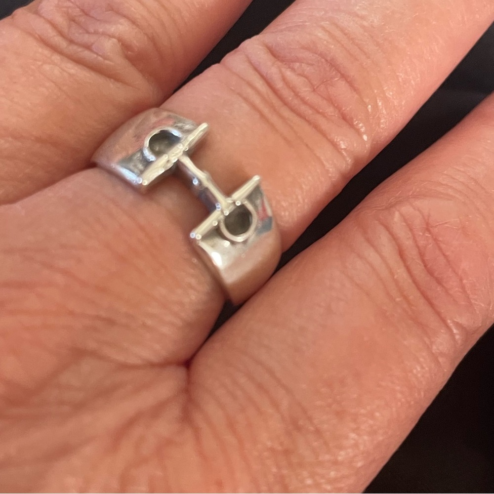 New-Sterling Silver Full Cheek Snaffle Bit Ring - image 1